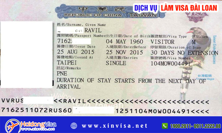Visa Đài Loan