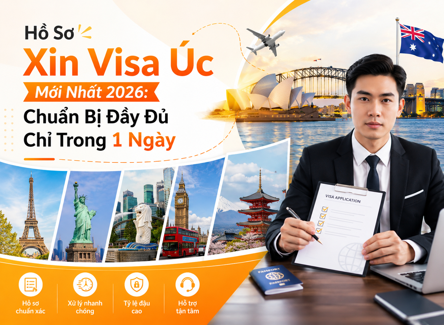 Hồ Sơ Xin Visa Úc Mới Nhất 2026: Chuẩn Bị Đầy Đủ Chỉ Trong 1 Ngày