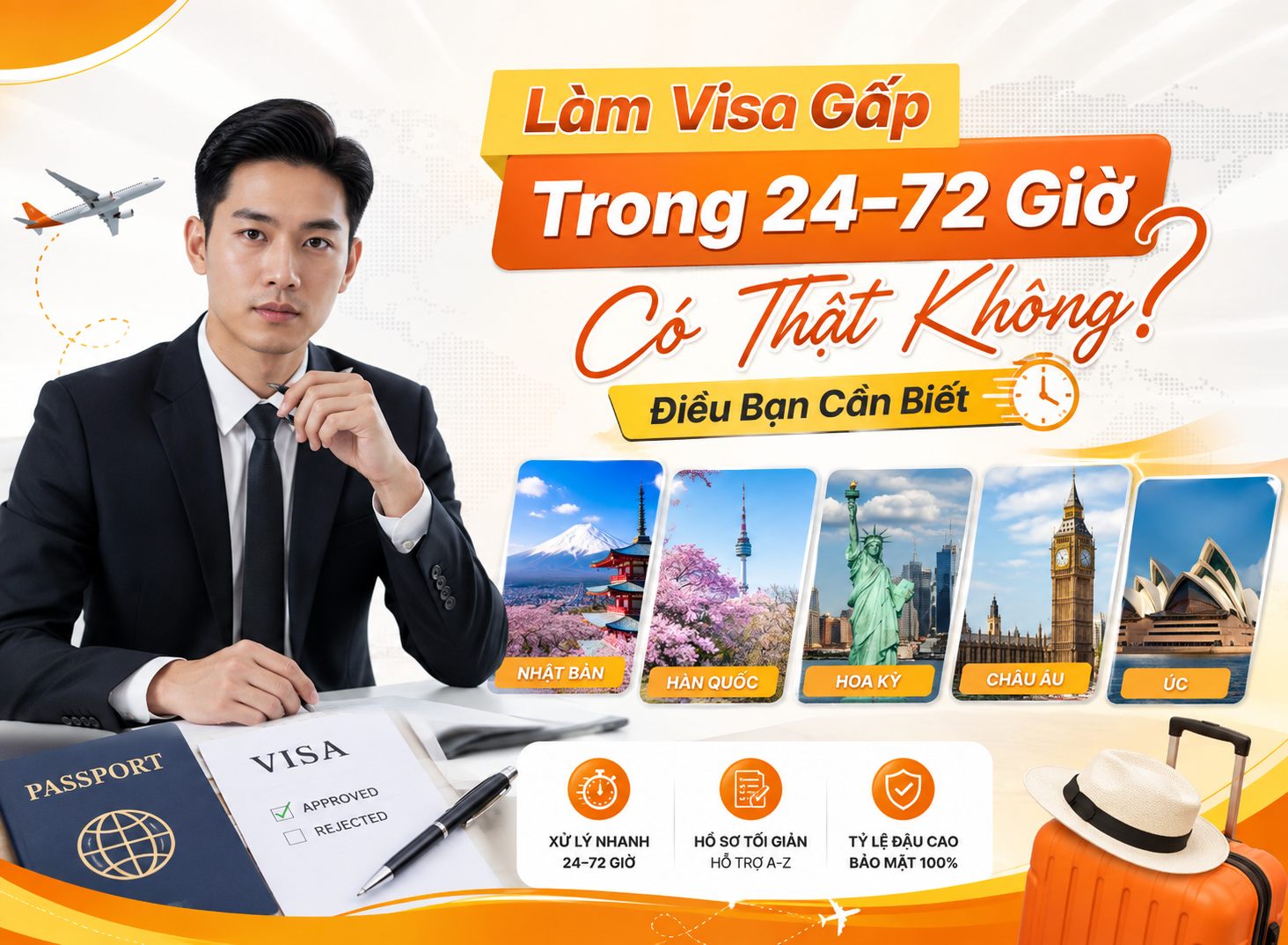 Làm Visa Gấp Trong 24–72 Giờ Có Thật Không? Điều Bạn Cần Biết