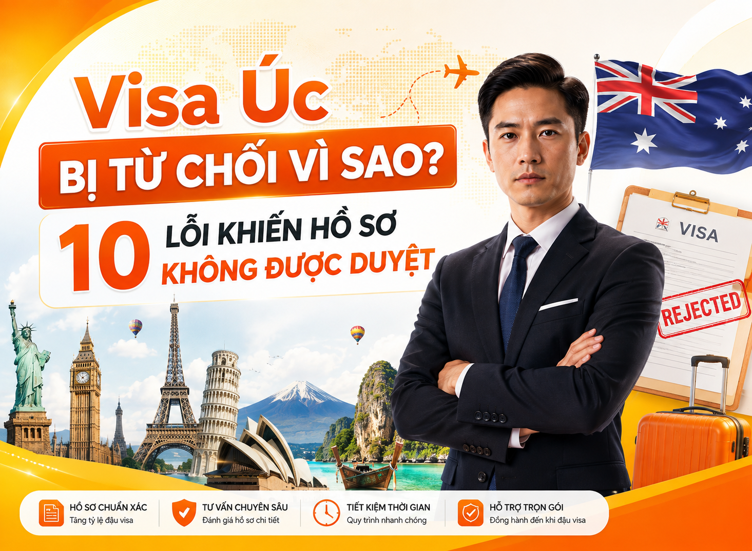 Visa Úc Bị Từ Chối Vì Sao? 10 Lỗi Khiến Hồ Sơ Không Được Duyệt