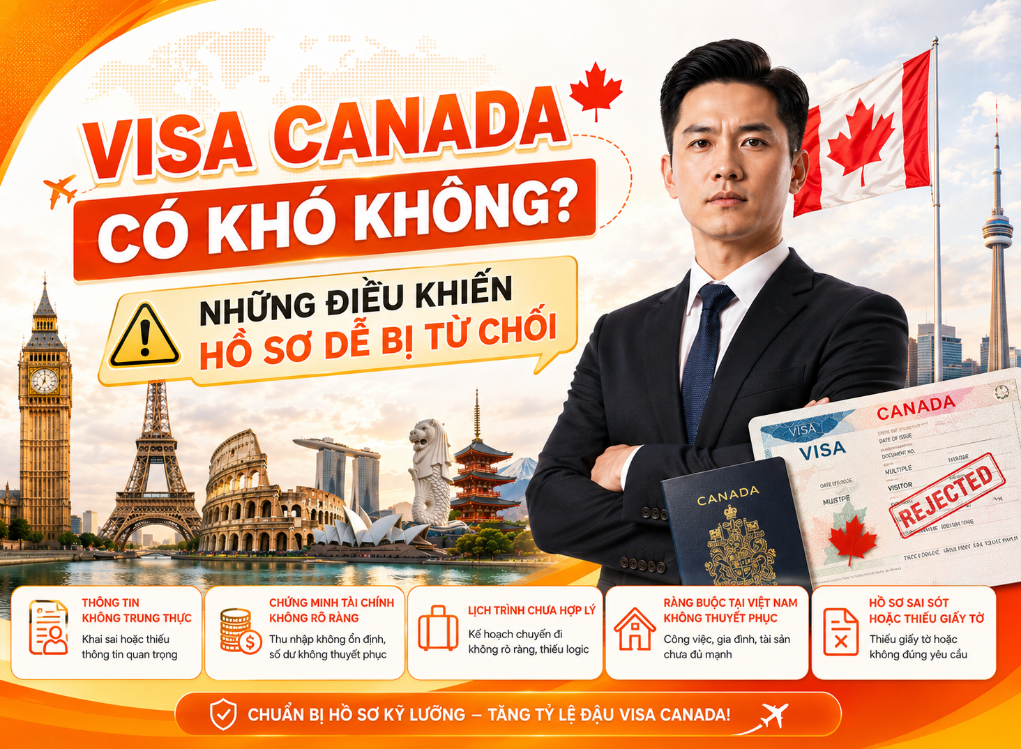 Visa Canada Có Khó Không? Những Điều Khiến Hồ Sơ Dễ Bị Từ Chối
