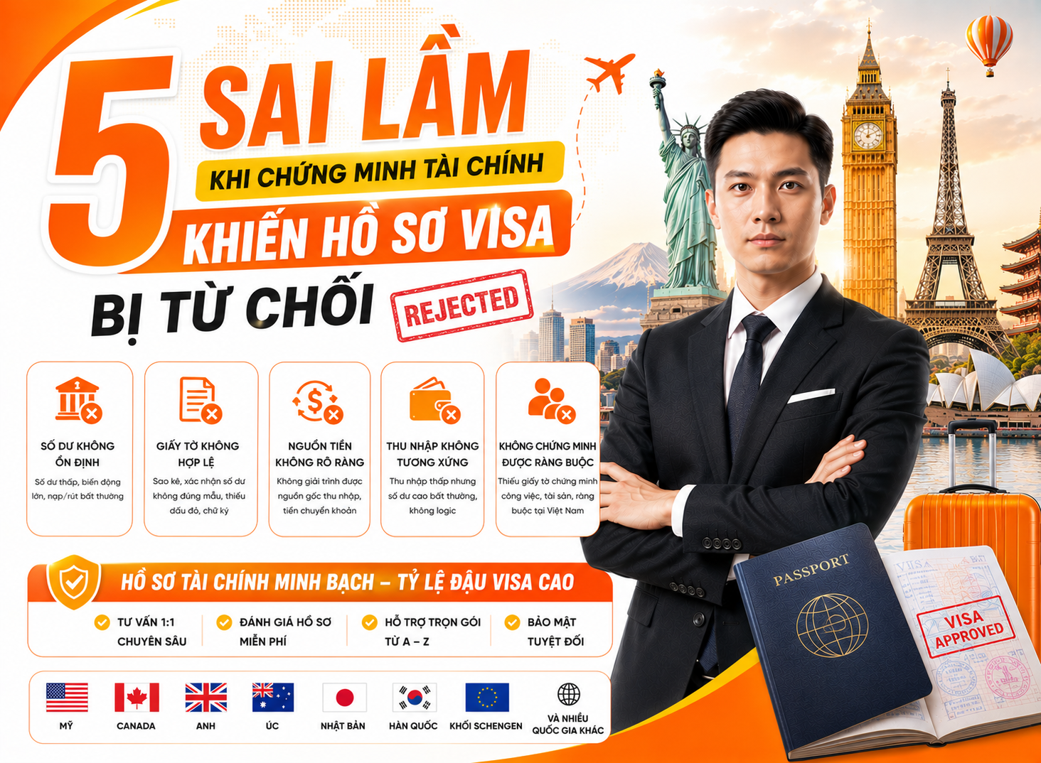 5 Sai Lầm Khi Chứng Minh Tài Chính Khiến Hồ Sơ Visa Bị Từ Chối