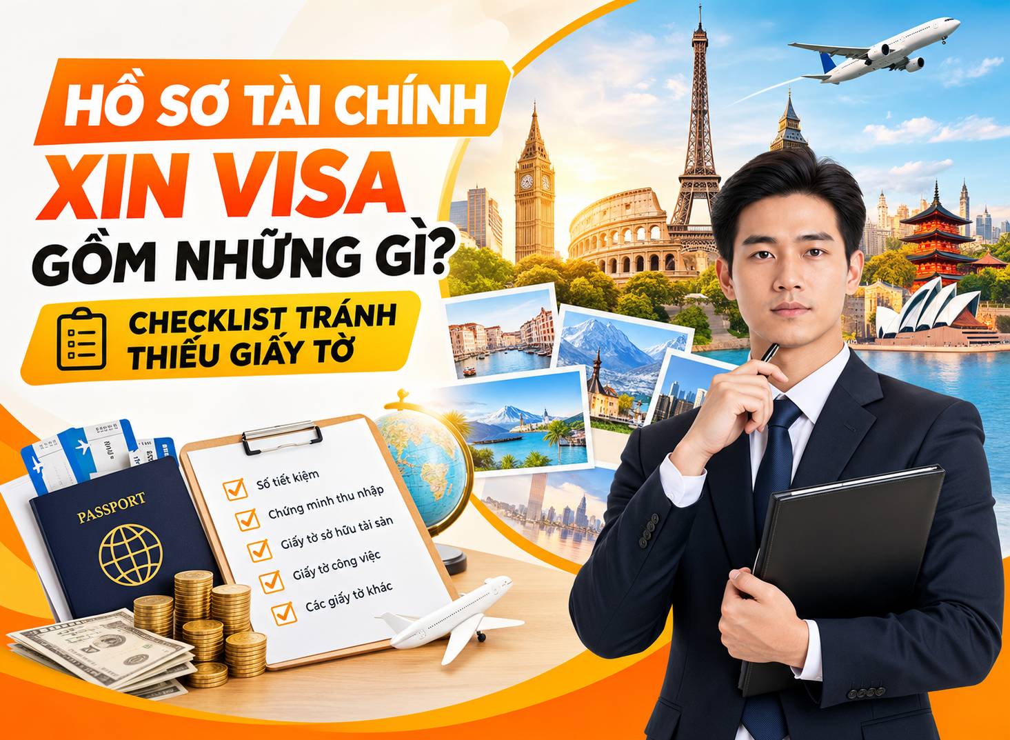 Để xin visa du lịch, thăm thân hay công tác thành công, việc hoàn thiện hồ sơ tài chính xin visa là yếu tố quyết định hàng đầu. Đại sứ quan hoặc Lãnh sự quan cần kiểm tra nguồn lực tài chính của bạn nhằm đảm bảo bạn đủ khả năng chi trả cho toàn bộ chuyến đi và chắc chắn sẽ quay trở lại Việt Nam đúng hạn